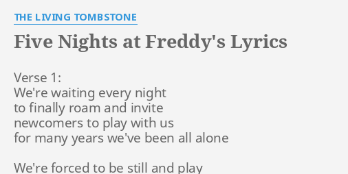 fnaf 1 song the living tombstone lyrics