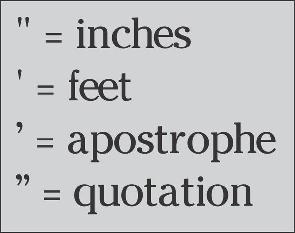 foot and inches symbol