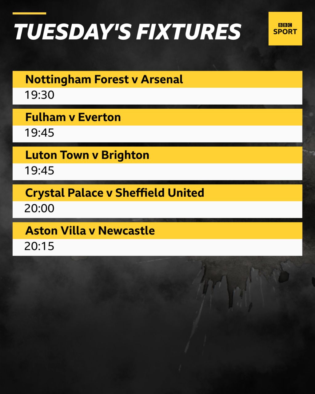 football fixtures bbc