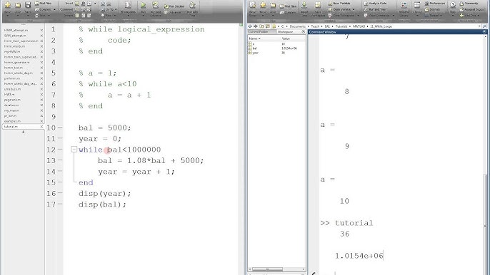 for loops matlab