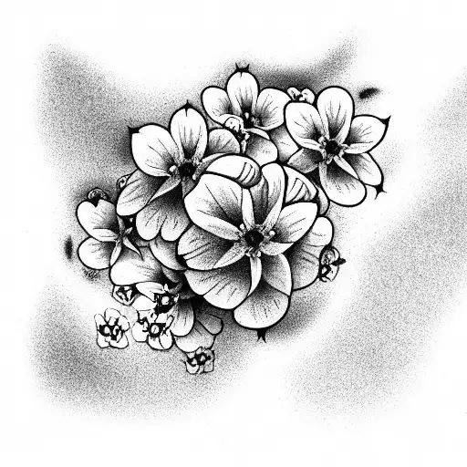 forget me not tattoo black