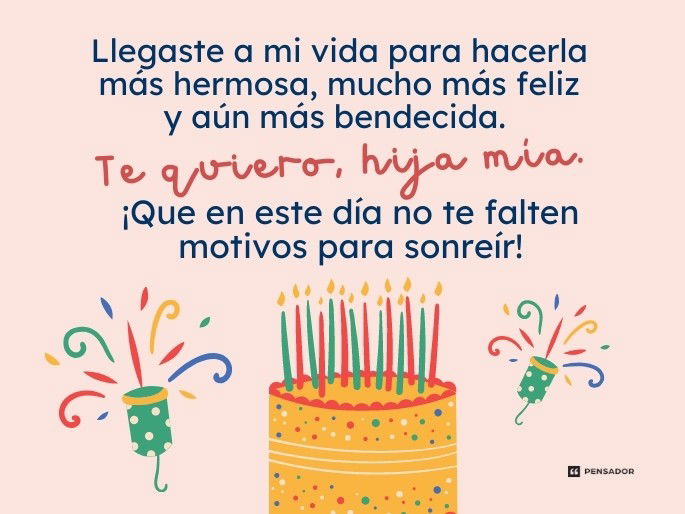 frases bonita de cumpleaños para una hija