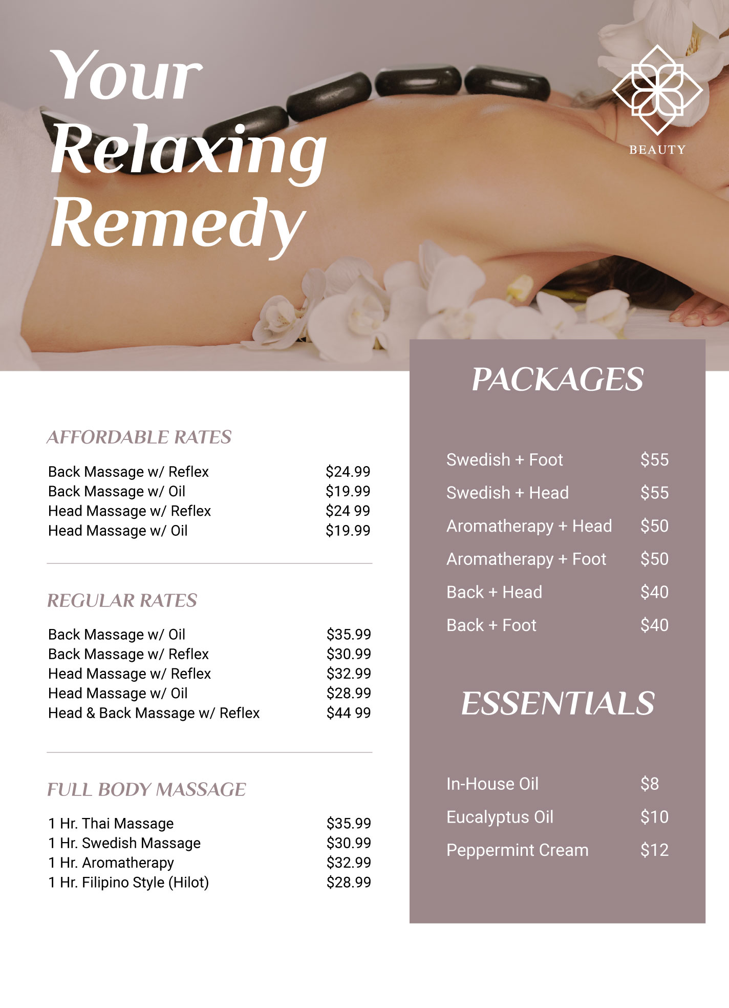 full body oil massage prices near me