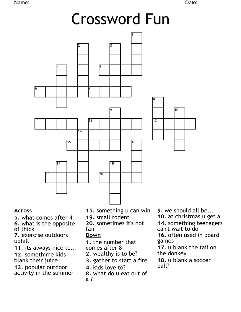fun crossword