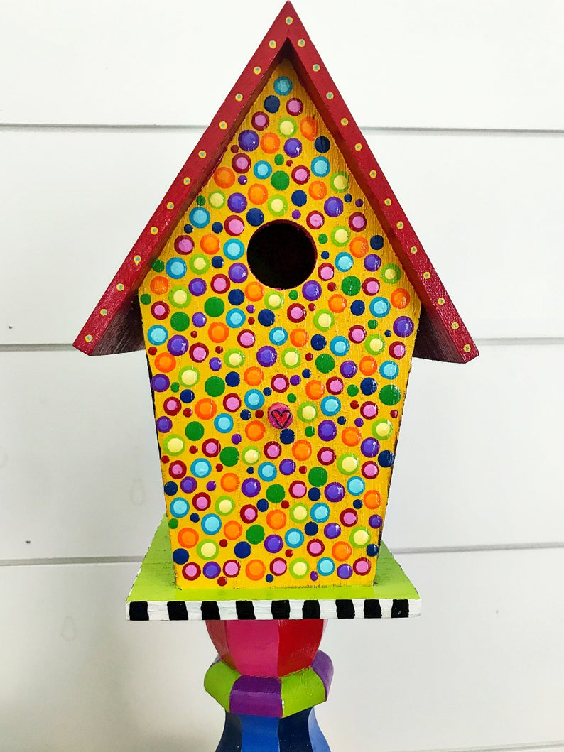 funky painted birdhouses