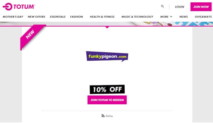 funky pigeon app discount code
