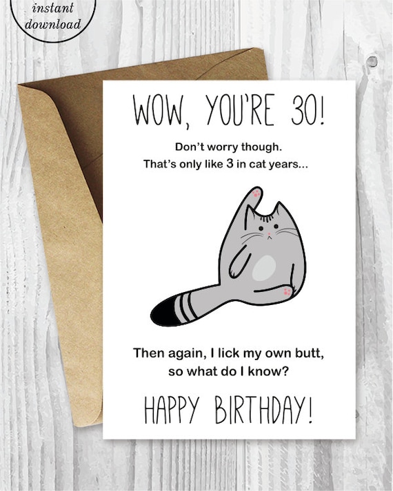 funny 30th birthday cards