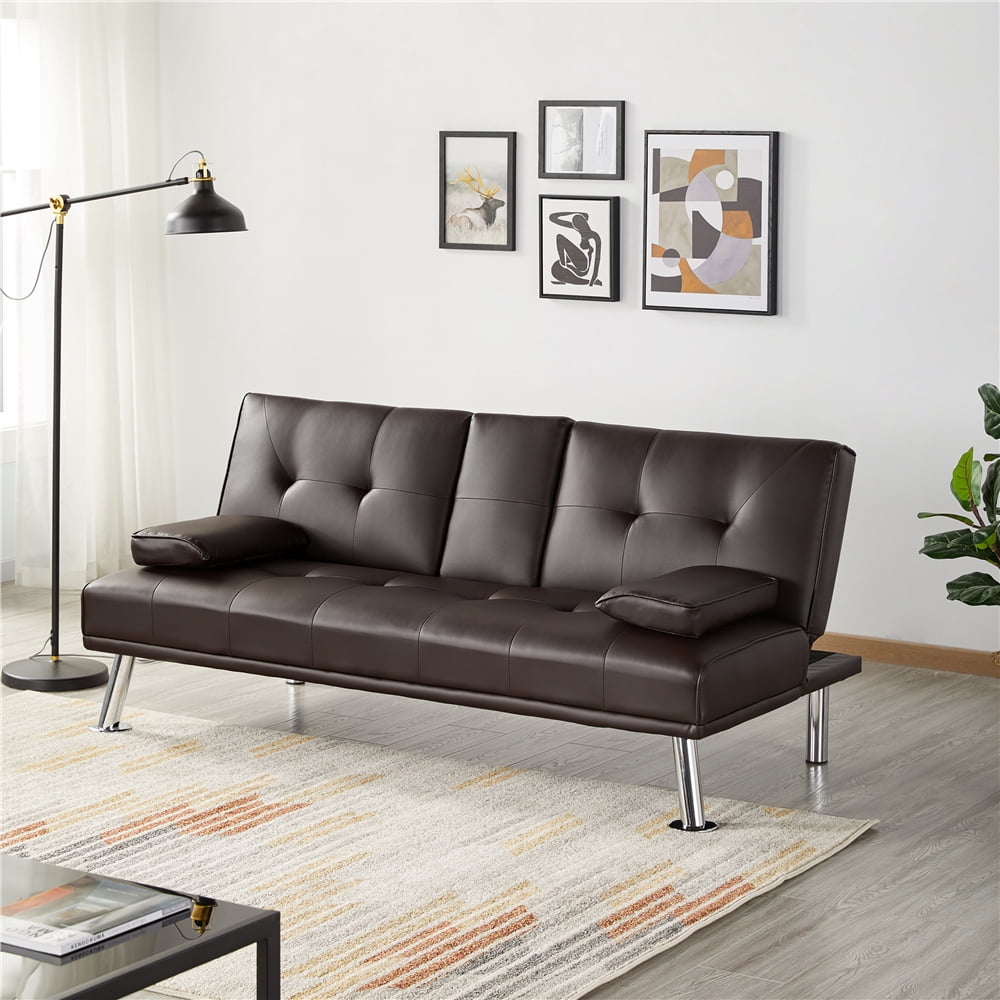 futon couch with cup holders