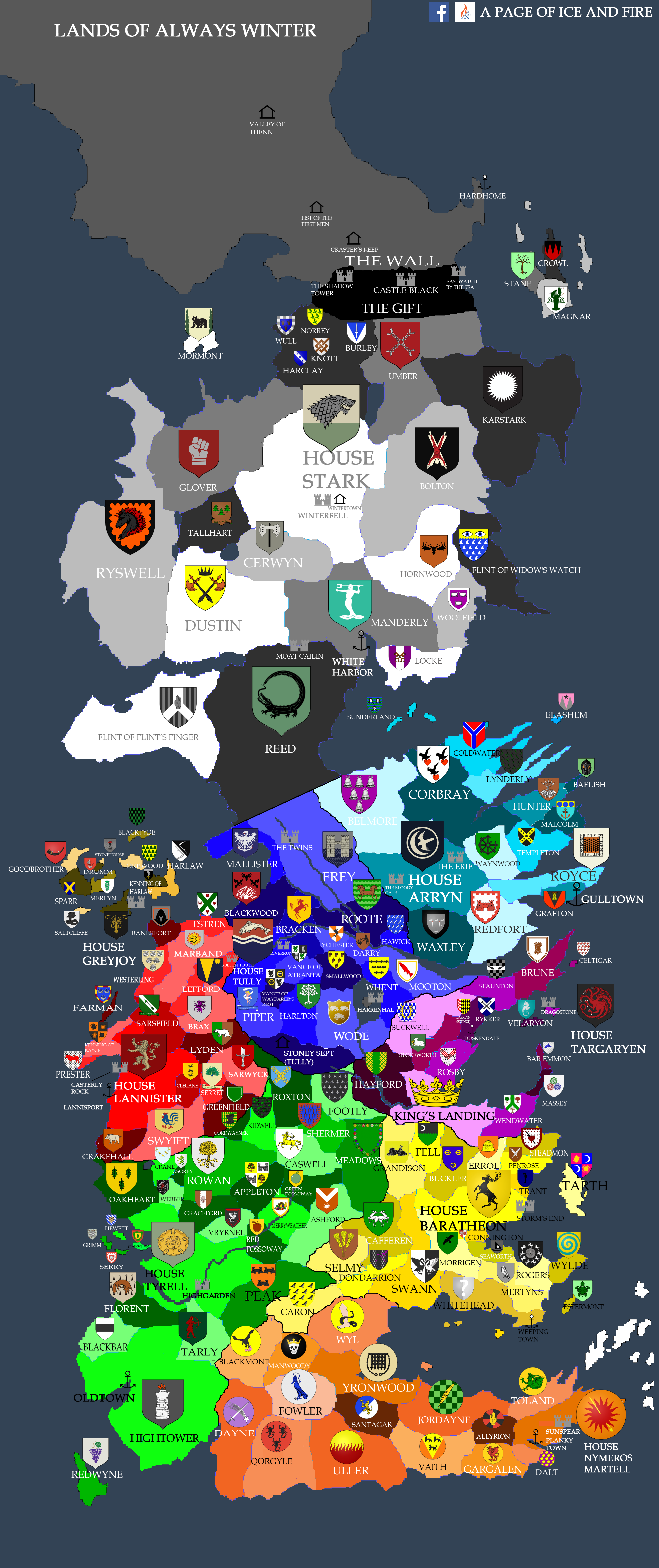 game of thrones houses map