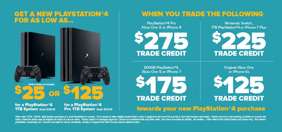 gamestop trade in value ps4