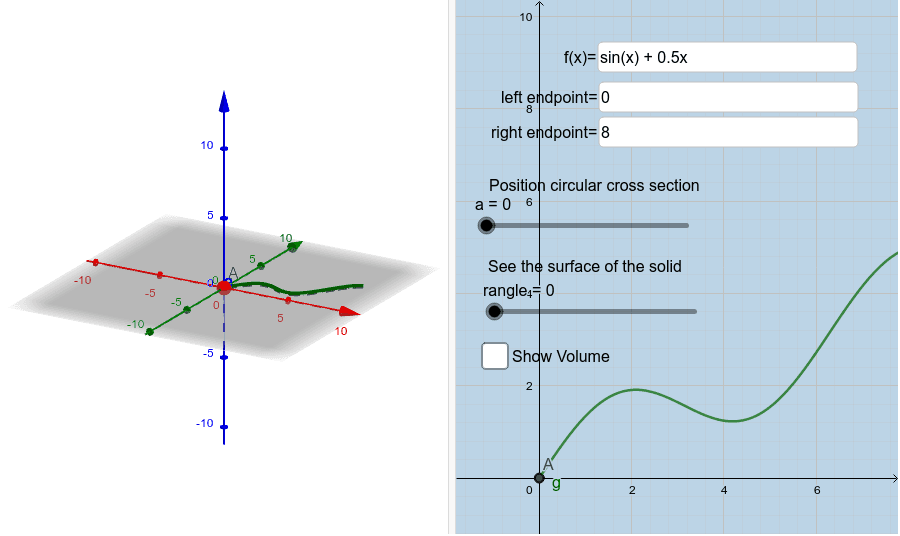 geogebra volume of revolution