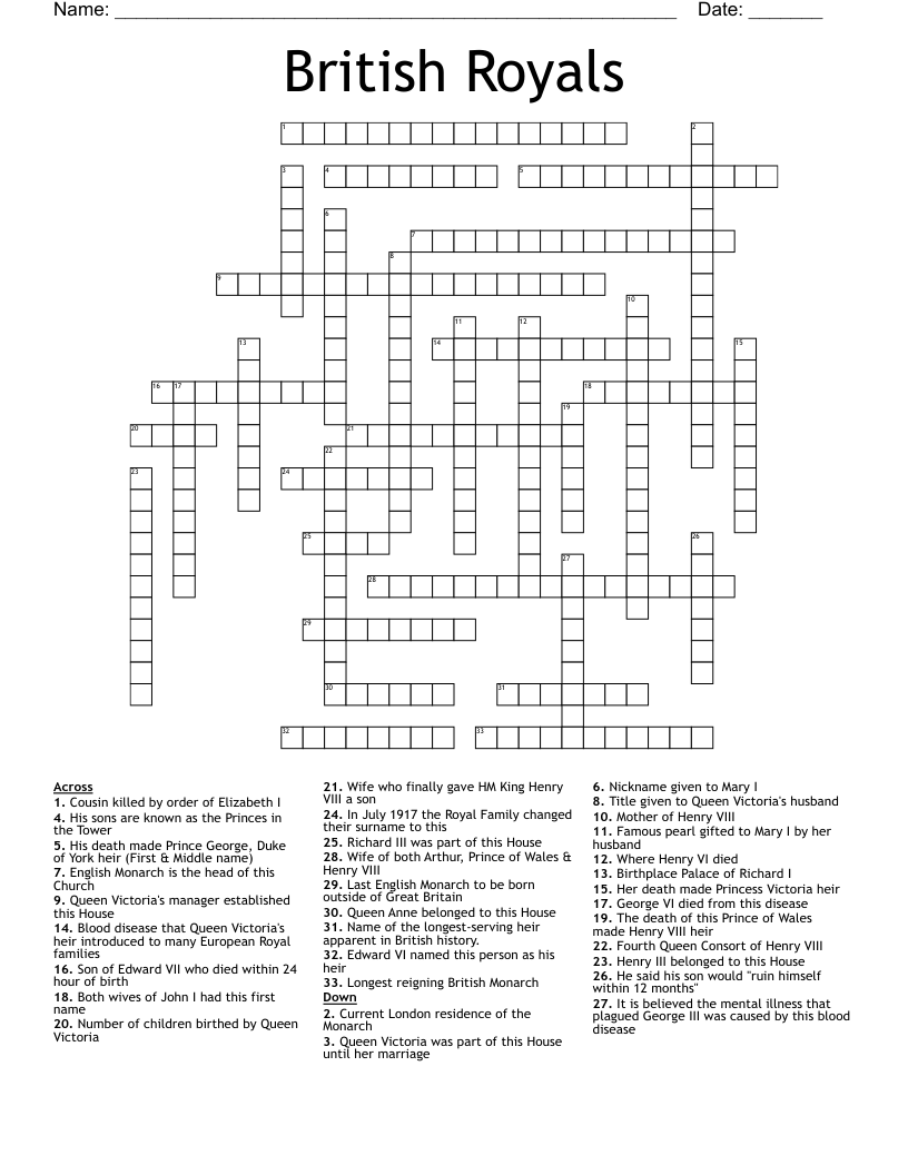 george 1st royal house crossword clue