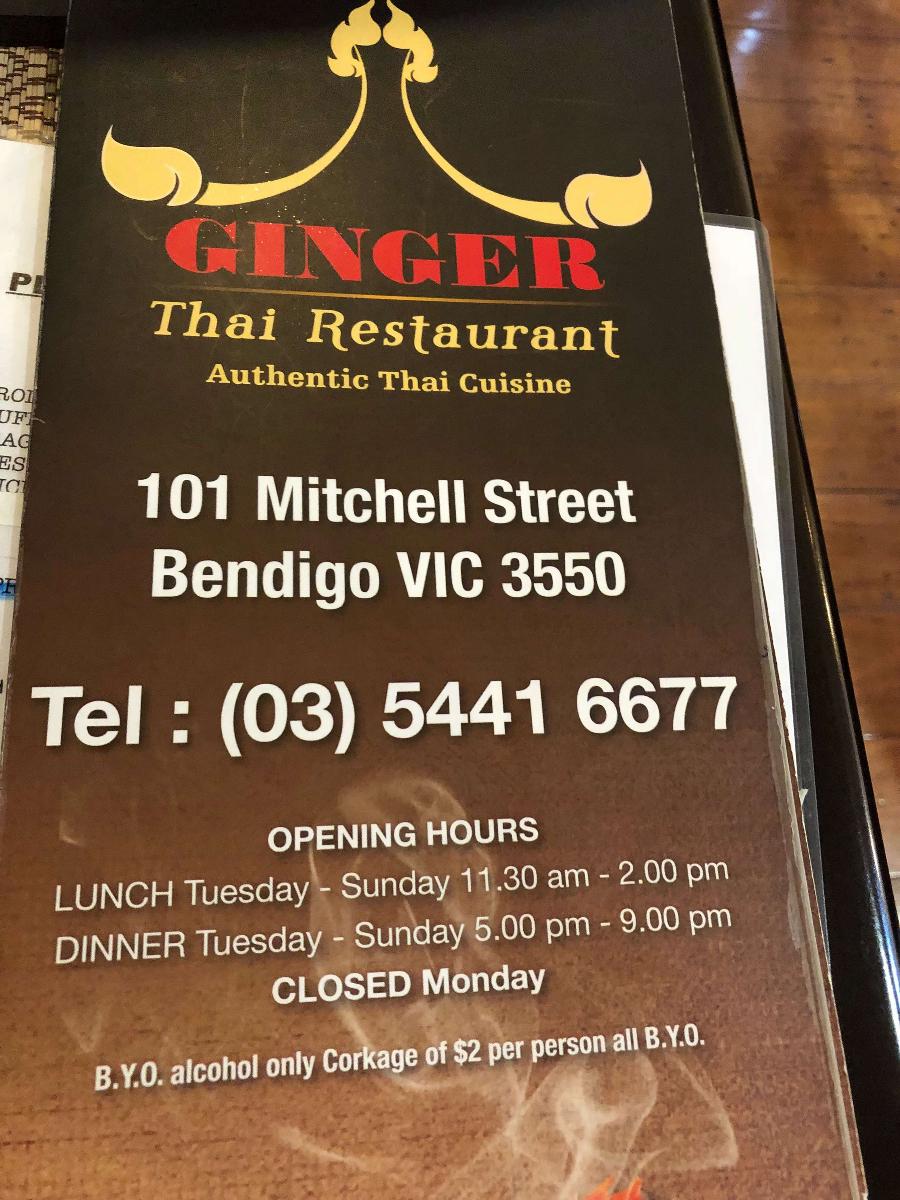 ginger thai bendigo