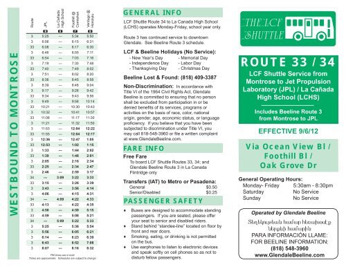 glendale bus schedule