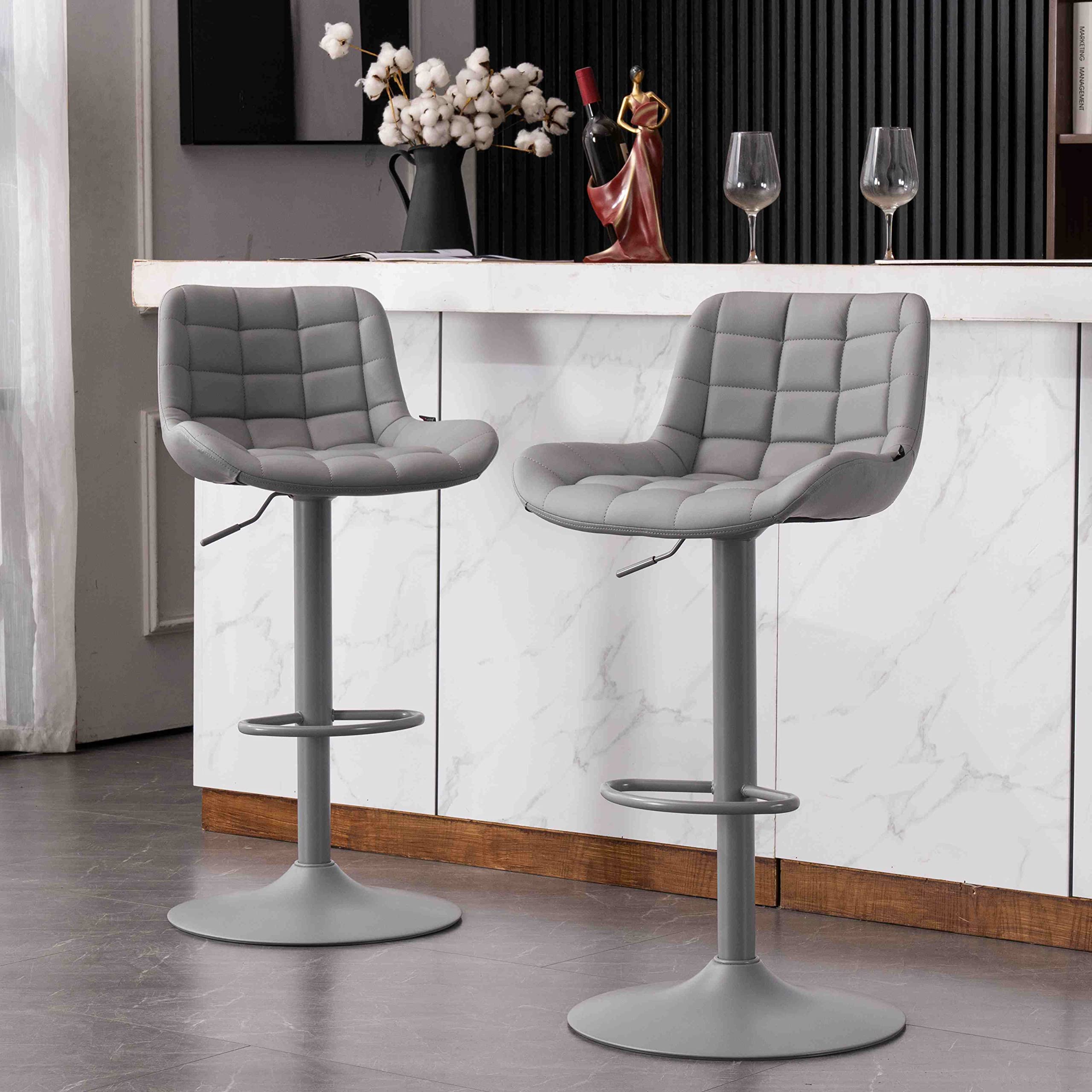 grey swivel counter stools with backs