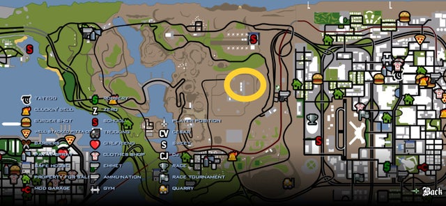 gta san andreas area 51 map location