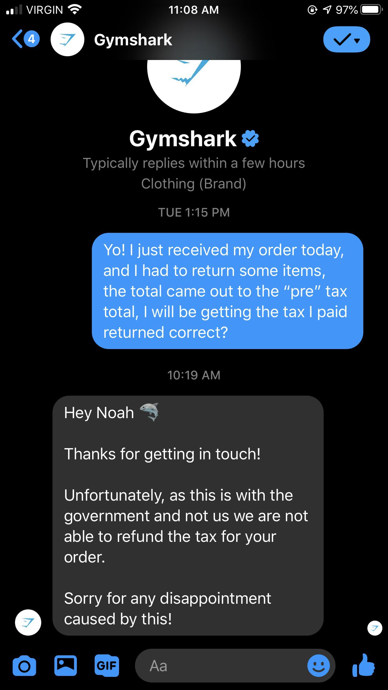 gymshark return policy