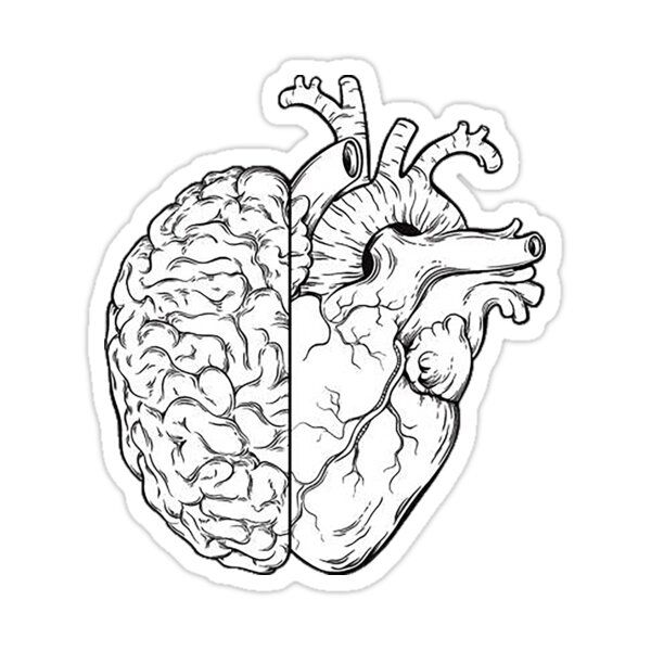 half heart half brain tattoo meaning