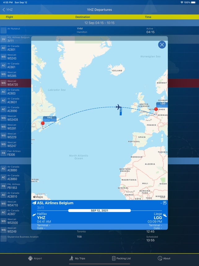 halifax flight tracker