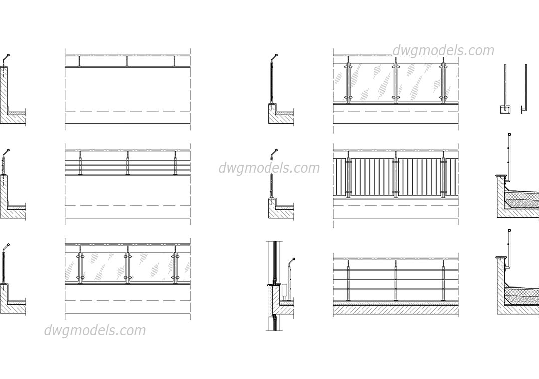 handrail detail dwg