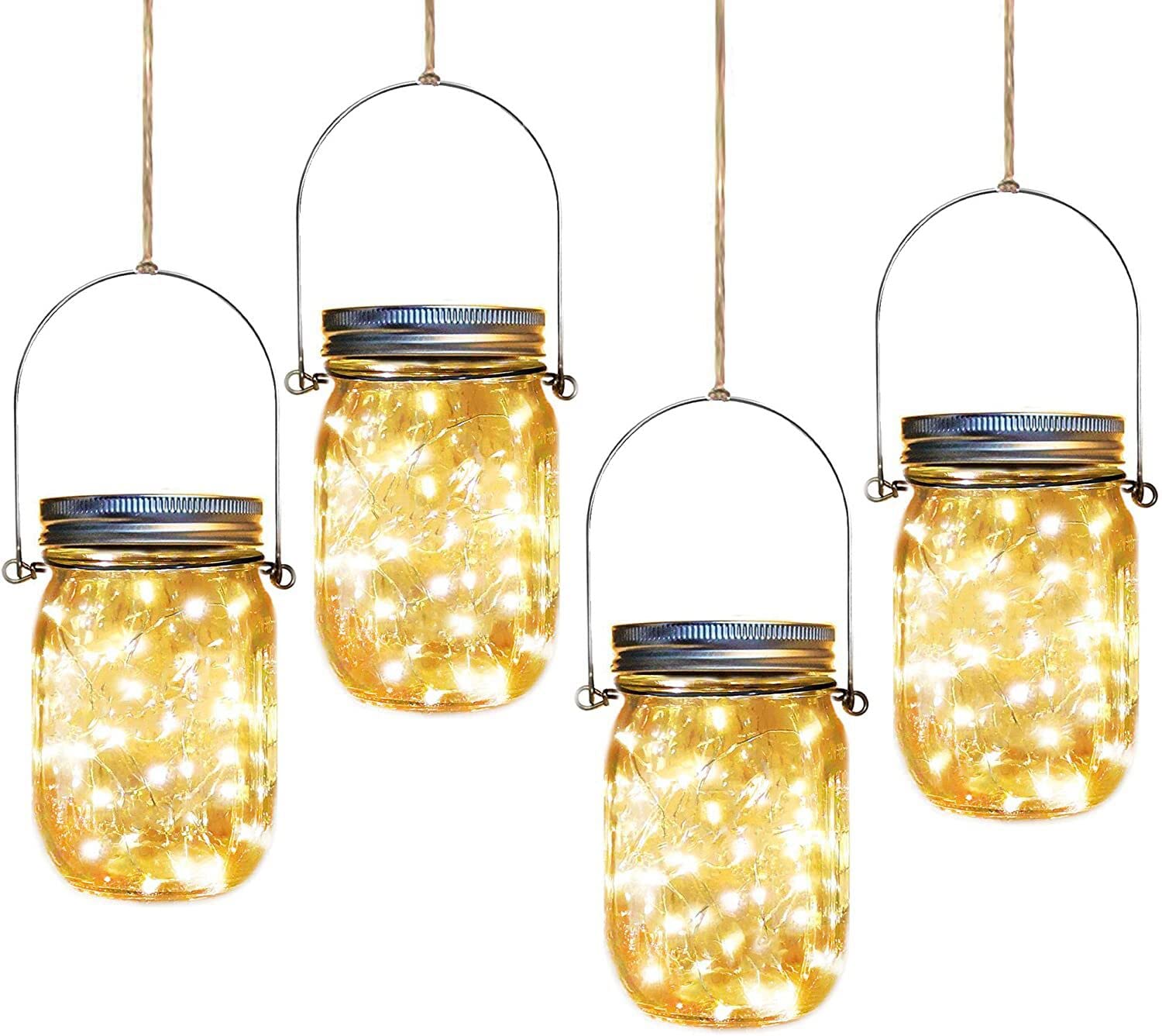 hanging mason jar solar lights