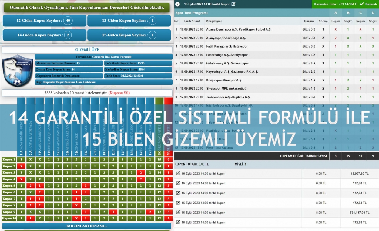 hedef 15 spor toto