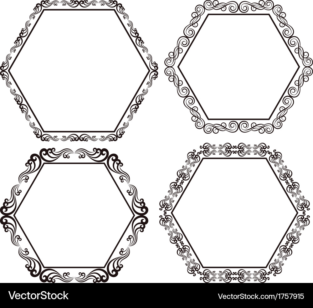 hexagon frame vector