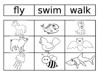 how do animals move worksheet for kindergarten