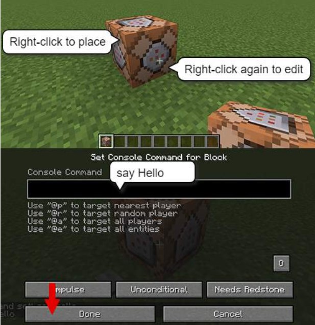 how do you use a command block in minecraft