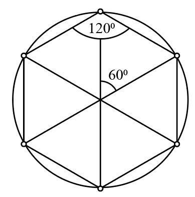 how many degrees in a hexagon