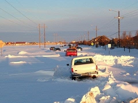 how much snow did amarillo get yesterday