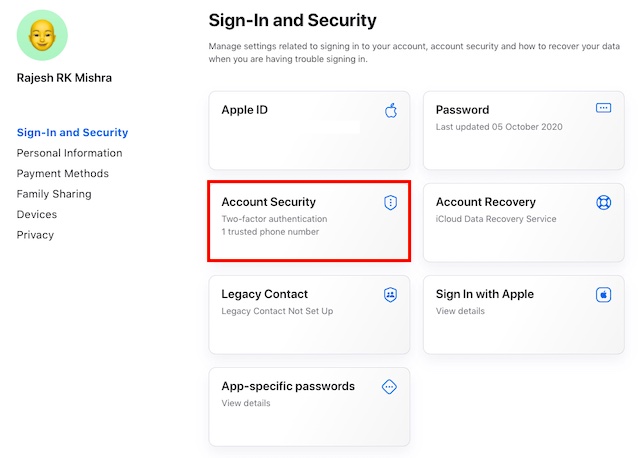 how to change phone number apple id