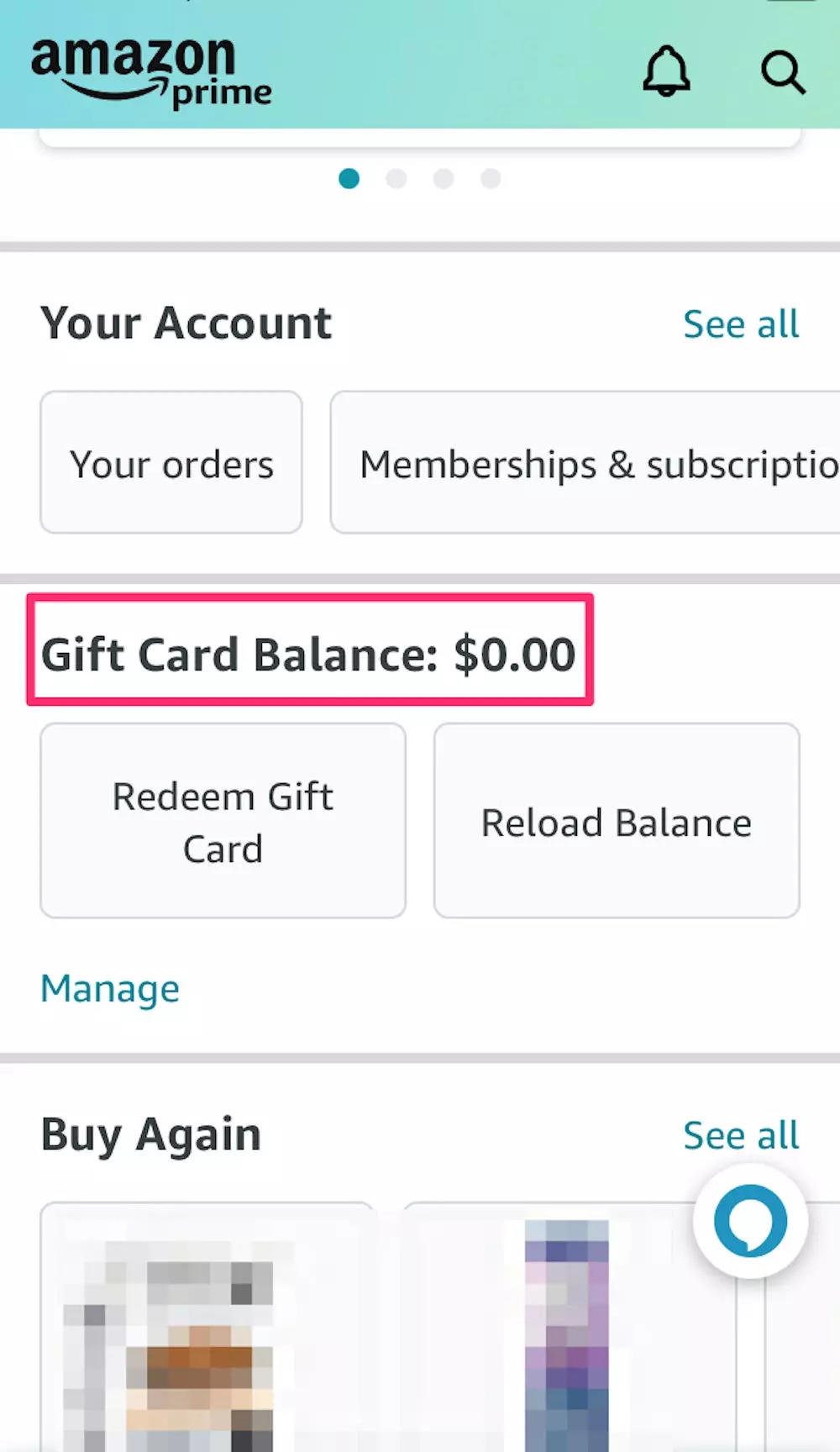 how to check amazon gift card balance