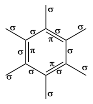 how to count sigma and pi bonds in benzene