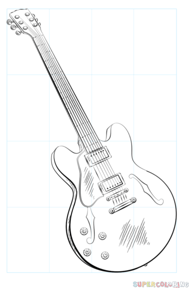 how to draw a electric guitar