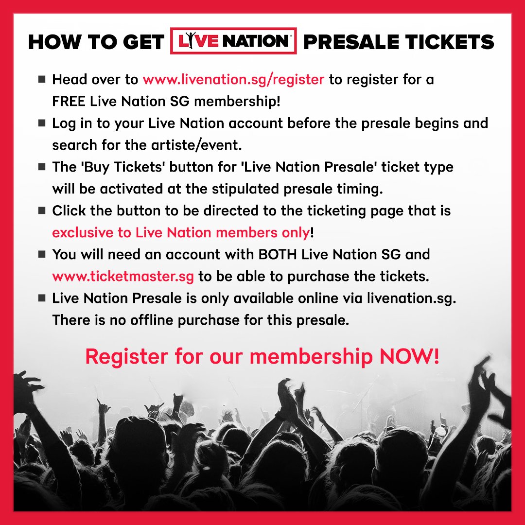 how to get presale code live nation