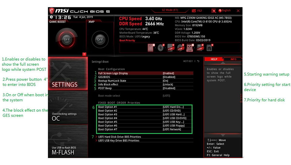 how to open bios msi