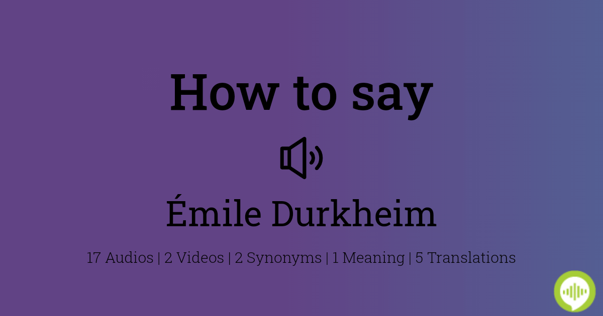 how to pronounce emile durkheim