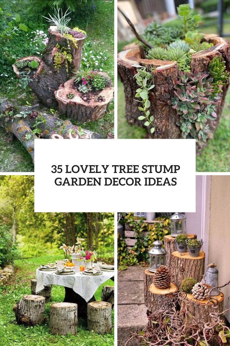 ideas for decorating a tree stump