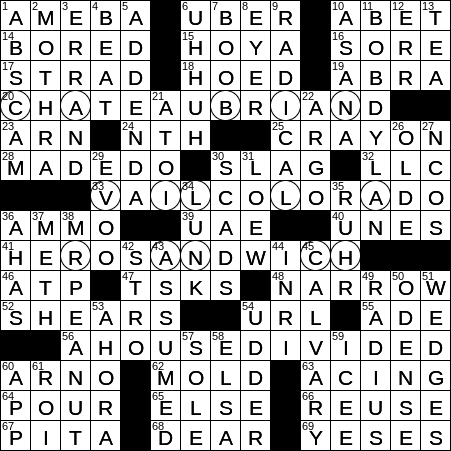 incantation opener crossword