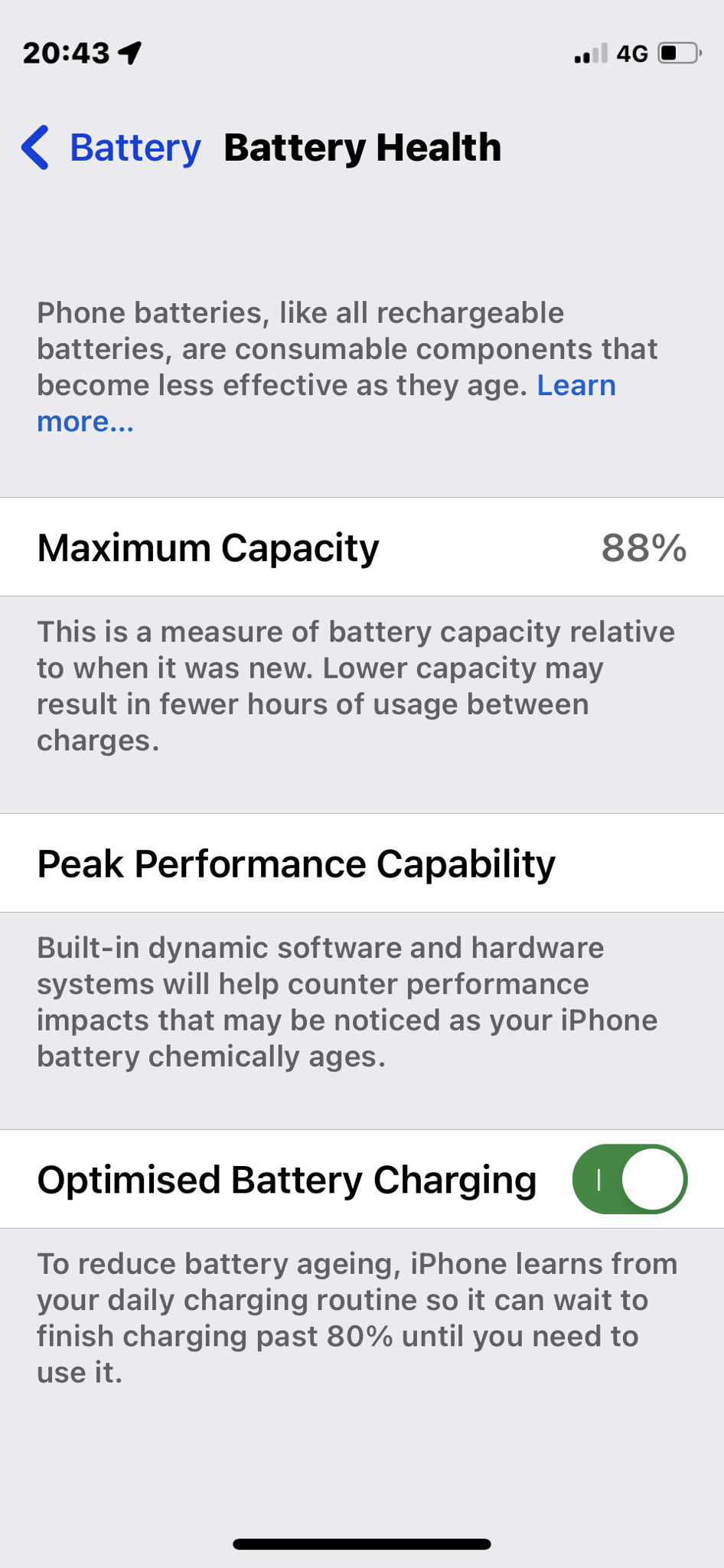 iphone battery health 88 after 2 years