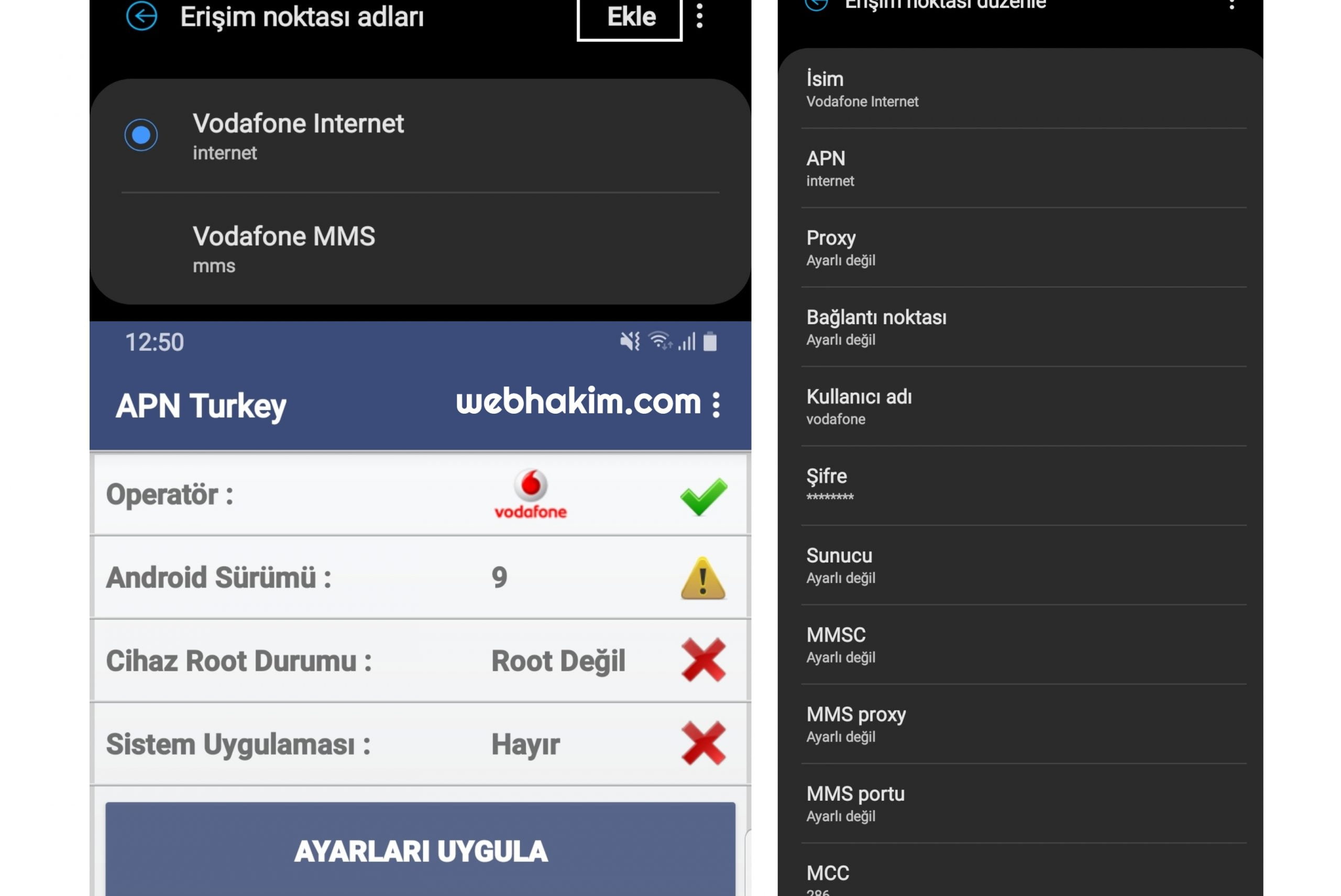 iphone mms ayarları vodafone