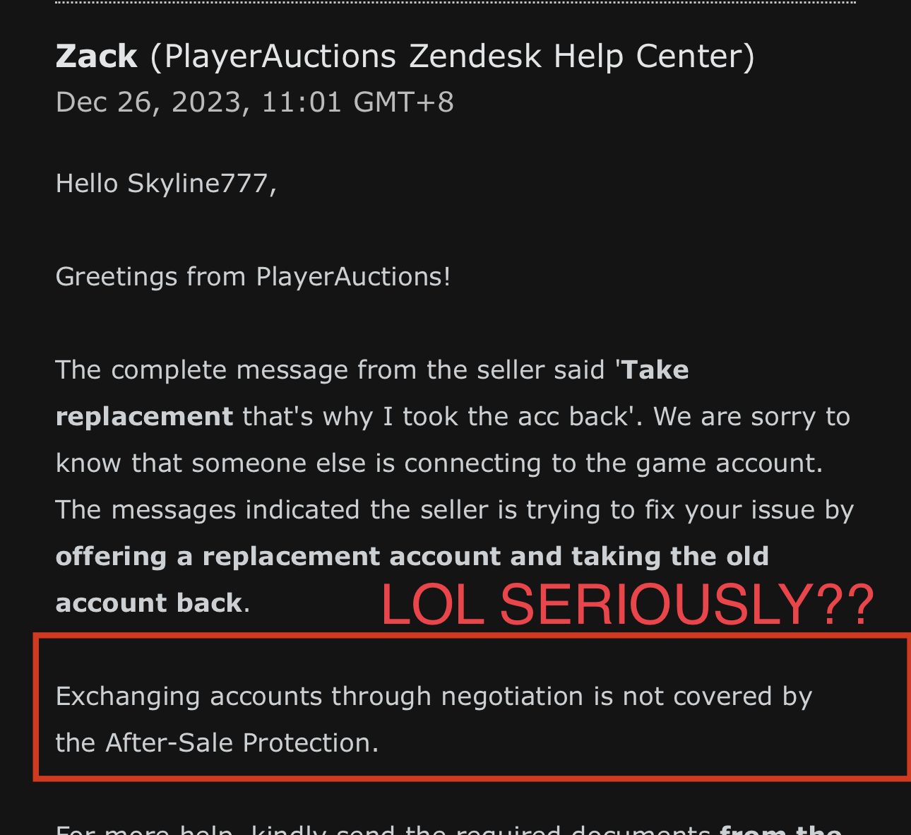 is player auction legit