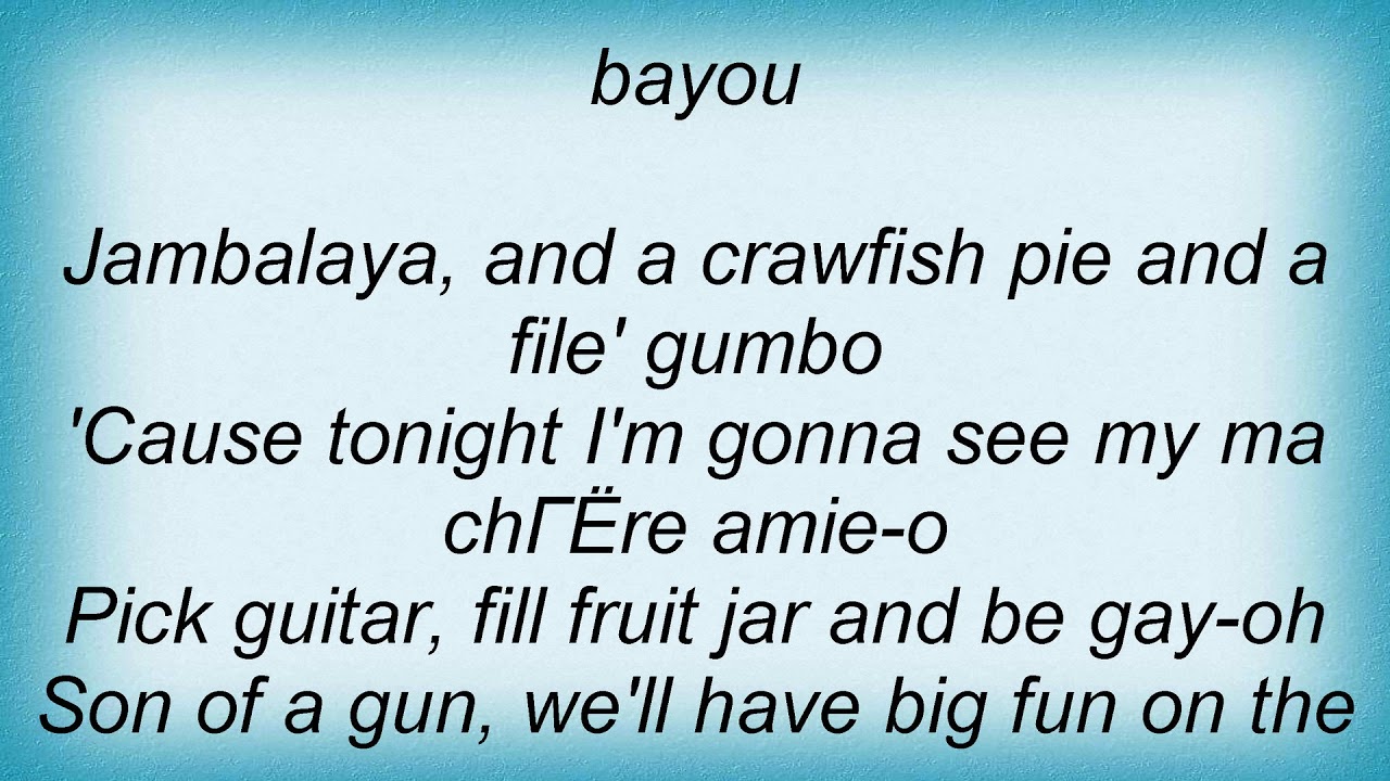 jambalaya lyrics