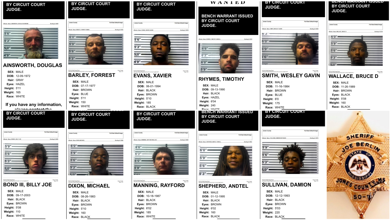 jones county jail roster