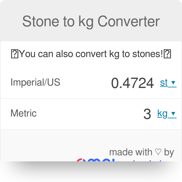 kg stone conversion