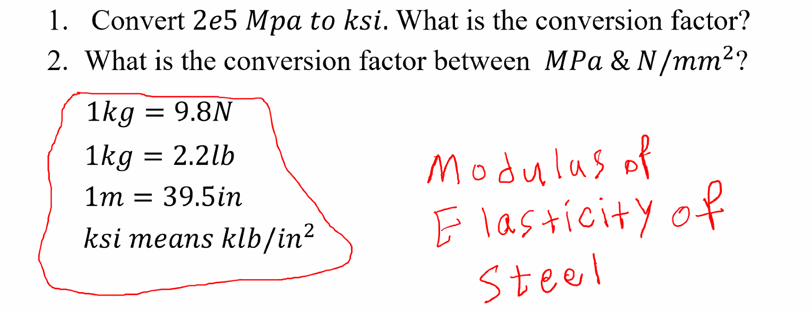 ksi to mpa calculator