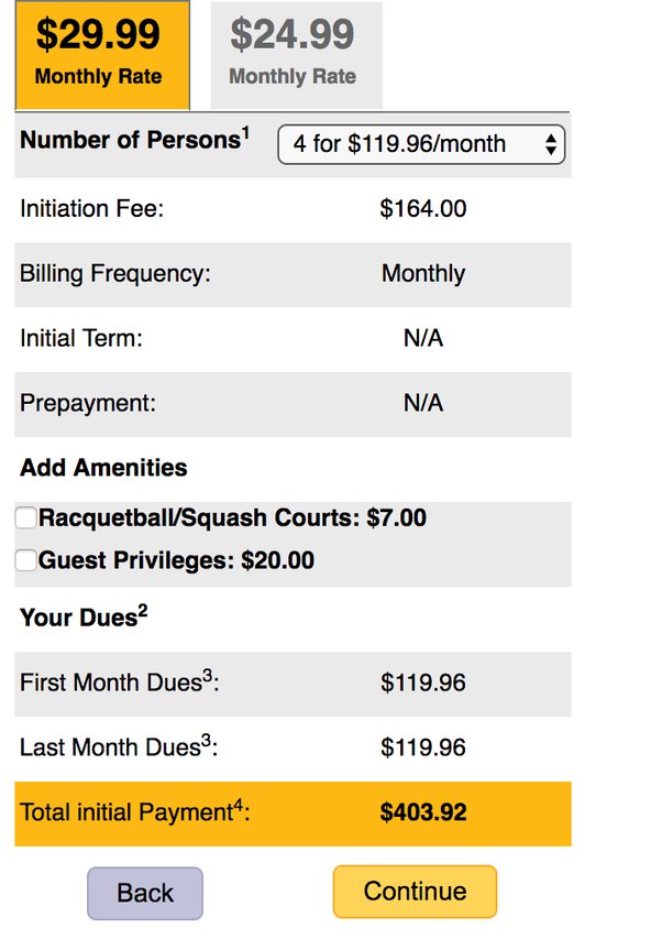 la fitness membership cost