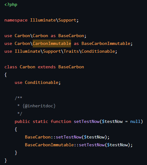 laravel carbon