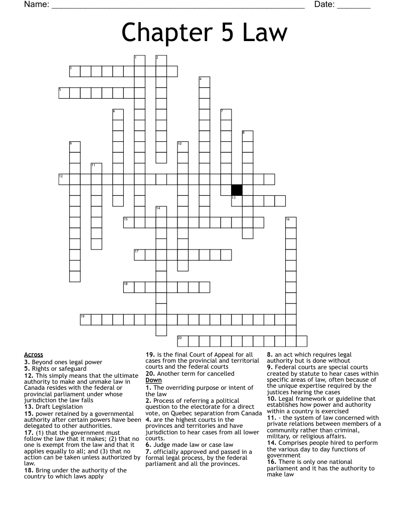 legal affair crossword clue